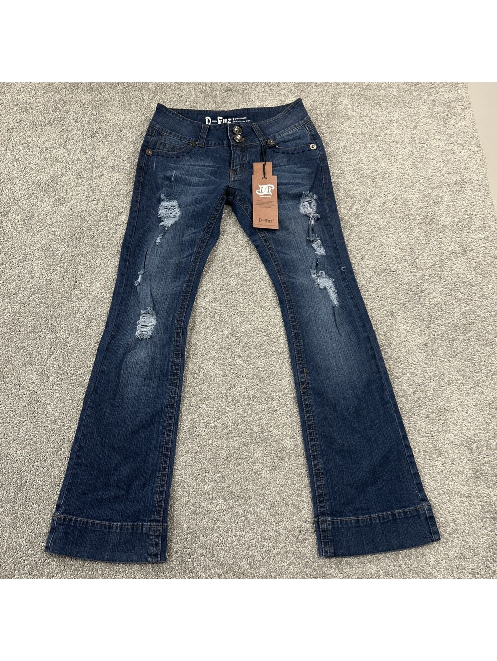D-Fuz Y2K Bootcut Distressed Jeans Women’s New With Tags